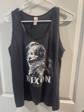 Black Graphic Tank Top with Dixon Print - Women Walking Dead